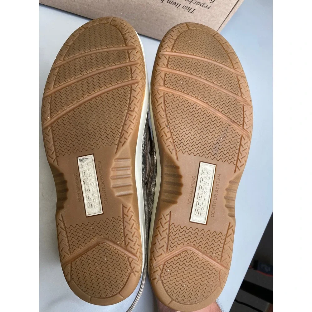 Sperry Billfish Mens Boat Shoes Tan Leather Camo Accents STS25803 Size 10.5